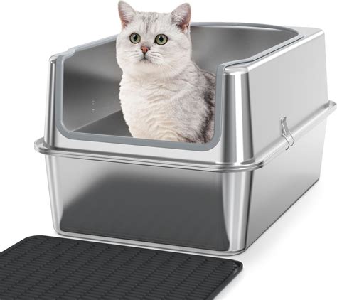 is stainless steel litter box better than plastic|stainless steel kitty litter boxes.